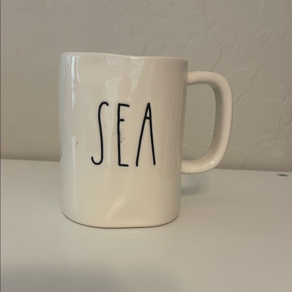 Rae Dunn SEA Cream and Blue Mug